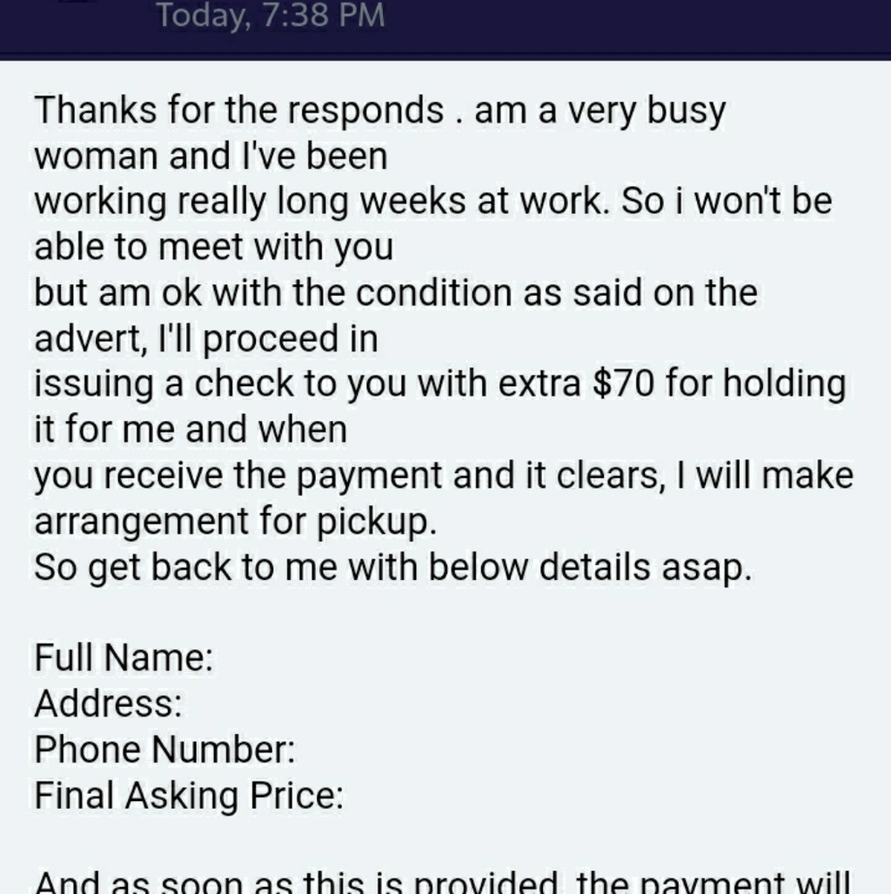 SCAMMER ALERT! SHARE!! (Jsandra06768)